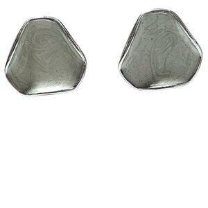 Elegant Swirling Gray Resin Inlay Geometric Stud Earrings Classic Retro Jewelry